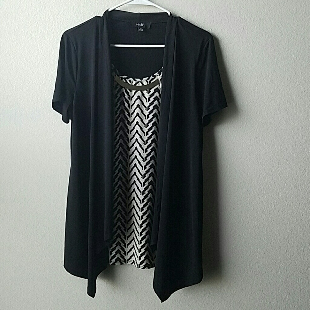 Naif Beige and Black Top